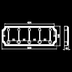 Панель с крючками Elghansa Hermitage HRM-670-Black/Chrome черная/хром купить в интернет-магазине сантехники Sanbest