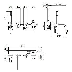 Смеситель для ванны Gattoni Circle Two 9105/91BO купить в интернет-магазине сантехники Sanbest