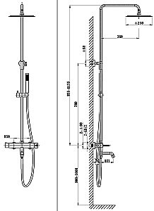 Душевая система Vincea Villa VSFS-1VL1GM вороненая сталь купить в интернет-магазине сантехники Sanbest