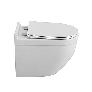 Унитаз подвесной BelBagno Senso-Tor BB017CH-TOR/SC белый, безободковый, с крышкой микролифт, слив-торнадо купить в интернет-магазине Sanbest