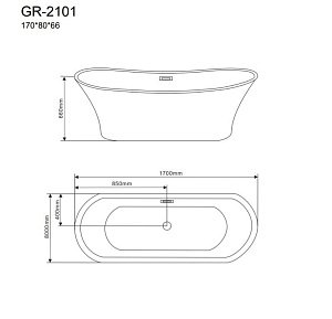 Ванна отдельностоящая Grossman GR-2101 170x80 купить в интернет-магазине Sanbest