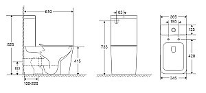 Унитаз-компакт Vincea Q-Line VT2-12T белый, с крышкой микролифт, с бачком, слив-торнадо купить в интернет-магазине Sanbest
