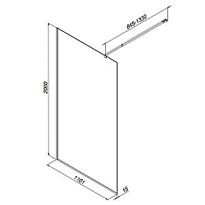 Душевое ограждение AM.PM Func W84WI 110 W84WI-110-F1-BTE стекло прозрачное/профиль черный купить в интернет-магазине Sanbest
