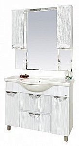 Зеркало со шкафом Misty Лорд 100,4 белая пленка в ванную от интернет-магазине сантехники Sanbest