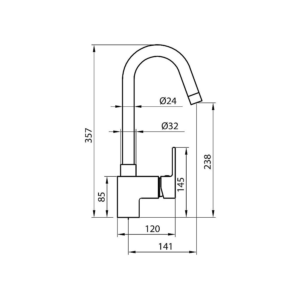Смеситель для кухни Koller Pool Round Arc RA0500 хром купить в интернет-магазине сантехники Sanbest