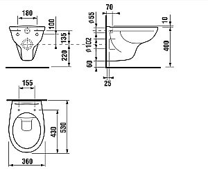 Унитаз подвесной Jika Dino 8.2137.7.000.000.1 белый, безодобковый  купить в интернет-магазине Sanbest