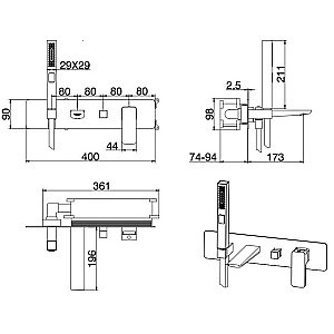 Смеситель для ванны Allen Brau Glority Kerox 5.21007.31 Черный Матовый купить в интернет-магазине сантехники Sanbest