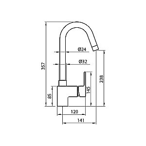 Смеситель для кухни Koller Pool Round Arc RA0500 хром купить в интернет-магазине сантехники Sanbest