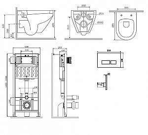 Унитаз подвесной AM.PM Spirit 2.0 IS47001.701700 белый, безободковый, с инсталляцией купить в интернет-магазине Sanbest