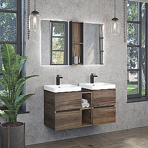 Полка Comforty Дартфорд 20 дуб тёмно-коричневый купить в интернет-магазине сантехники Sanbest