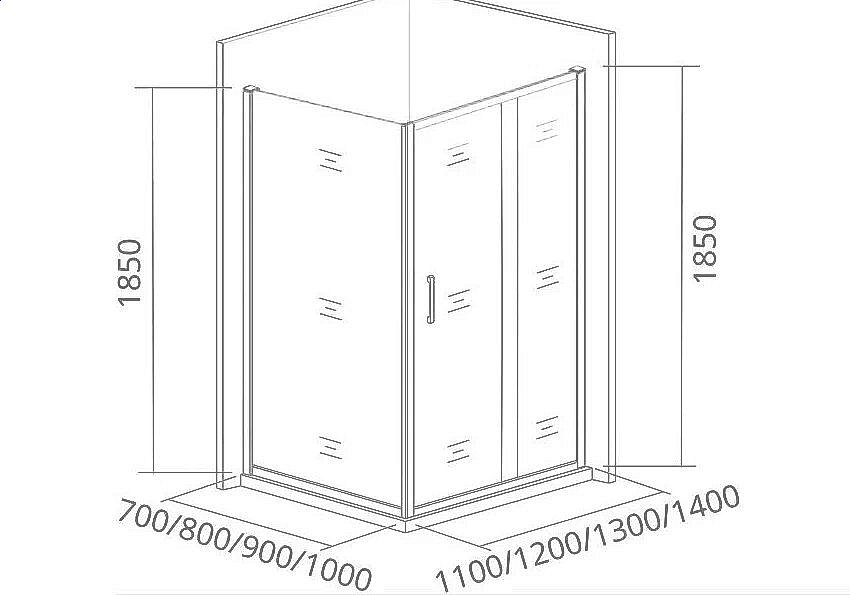 Душевой уголок Good Door Infinity WTW+SP+SP 130х80 стекло прозрачное/профиль хром купить в интернет-магазине Sanbest