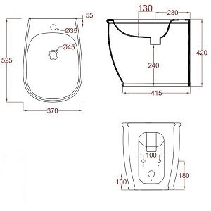 Биде напольное ARTCERAM Azuley AZB002 01 00 bi*1 купить в интернет-магазине Sanbest