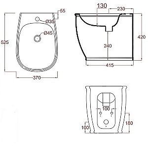 Биде напольное ARTCERAM Azuley AZB002 01 00 bi*1 купить в интернет-магазине Sanbest