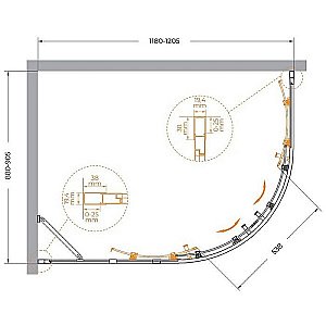 Душевой уголок Cezares Molveno 90x120 RH-2-120/90-C-GM-IV стекло прозрачное/профиль матовая оружейная сталь купить в интернет-магазине Sanbest
