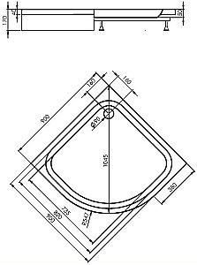 Душевой поддон Alex Baitler AB9017D-1 90х90 купить в интернет-магазине Sanbest