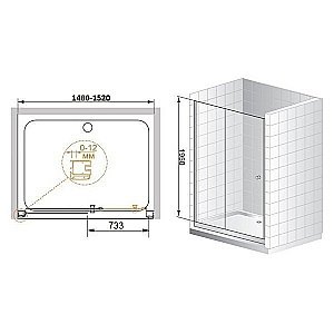 Душевая дверь Cezares ANIMA-BF-1-150-C-Cr стекло прозрачное/профиль хром купить в интернет-магазине Sanbest