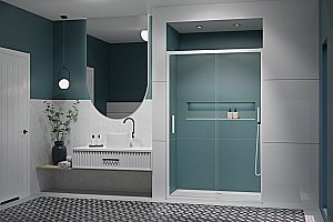 Душевая дверь Radaway Idea White DWJ 100 стекло прозрачное/профиль белый матовый купить в интернет-магазине Sanbest