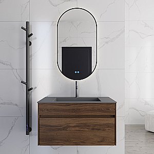 Тумба с раковиной Vincea Chiara 80 VMC-2C800CO/VCB-13800G тёмный дуб/раковина серая для ванной в интернет-магазине Sanbest