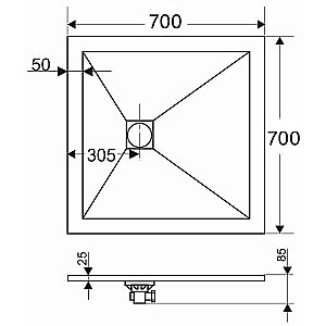 Душевой поддон RGW Stone Tray 16152070-01 70х70 белый купить в интернет-магазине Sanbest