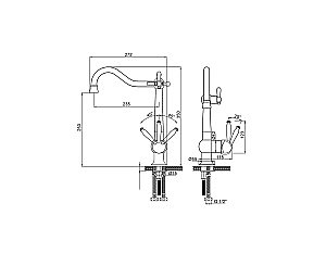 Смеситель для кухни Paulmark Retro Re213226-BR бронза купить в интернет-магазине сантехники Sanbest