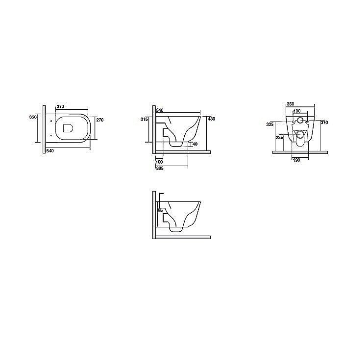 Унитаз подвесной Kerasan Tribeca 5114 Nocciola, безободковый купить в интернет-магазине Sanbest