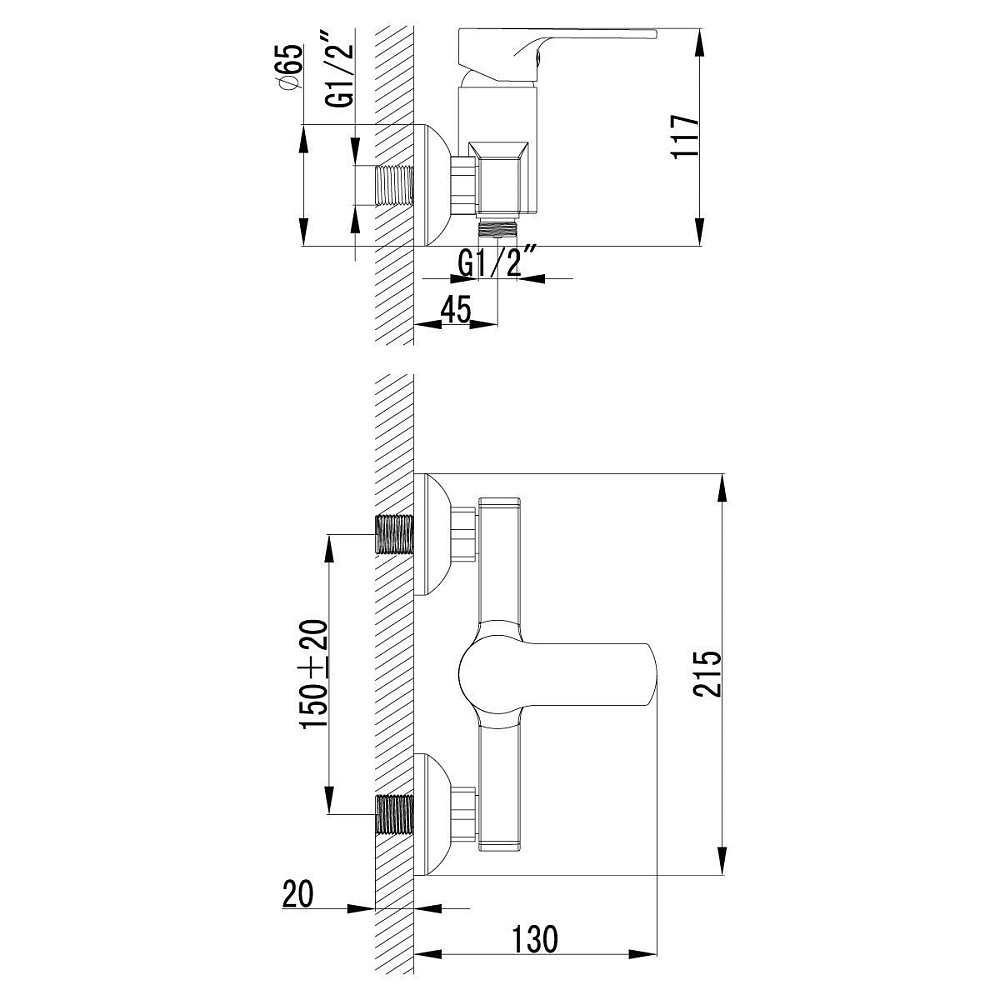 Смеситель для душа Lemark Plus Grace LM1503C купить в интернет-магазине сантехники Sanbest