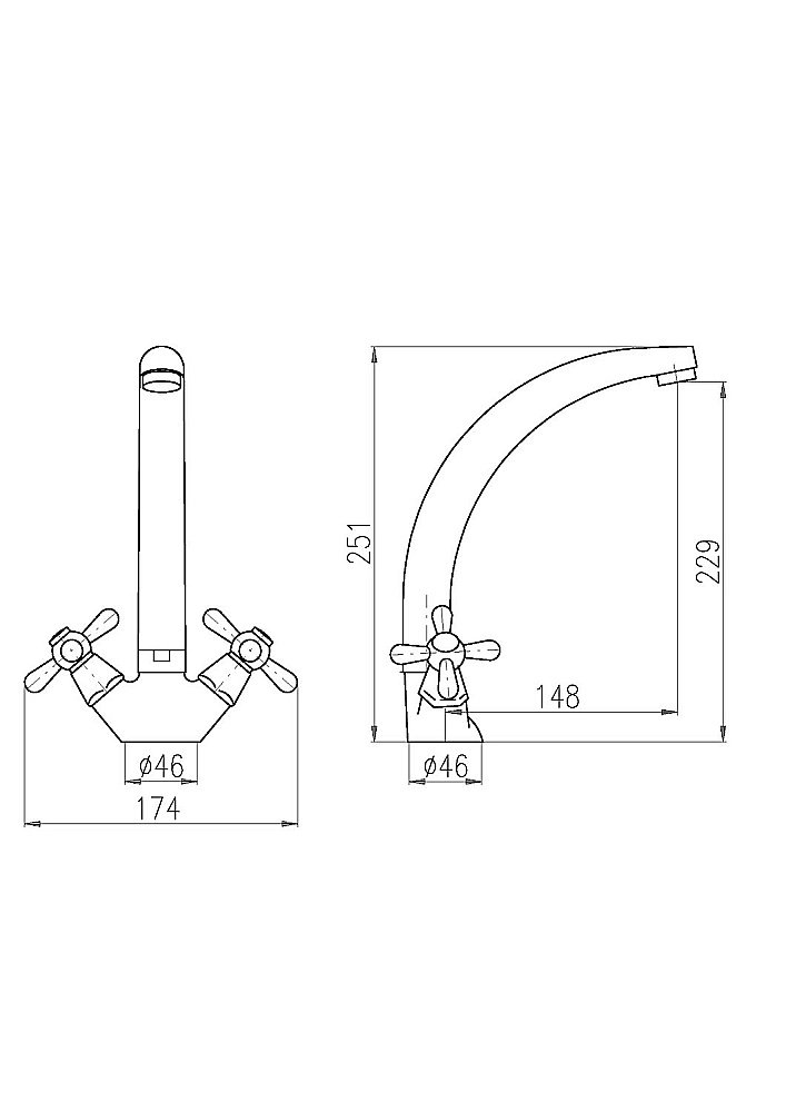 Смеситель для кухни Rav-Slezak MORAVA MK120.5/3CMATSM купить в интернет-магазине сантехники Sanbest