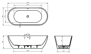 Ванна акриловая BELBAGNO UNO 180х80 BB701-1800-800-K белая купить в интернет-магазине Sanbest