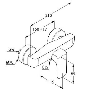 Смеситель для душа Kludi Ameo 417100575 купить в интернет-магазине сантехники Sanbest