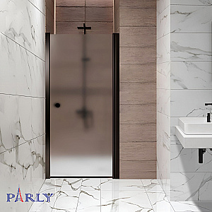 Душевая дверь PARLY DE90BF 90 стекло матовое/профиль черный матовый купить в интернет-магазине Sanbest