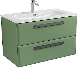 Тумба с раковиной Cezares ECO-CER-N 80 ECO-CER-N-800-2C-SO-PS-P фисташковый софт для ванной в интернет-магазине Sanbest