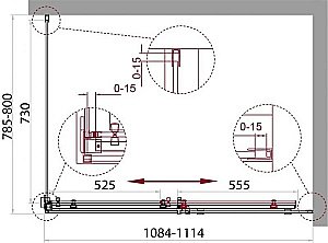 Душевой уголок BelBagno ACQUA AH-1 110x80 прозрачный/хром купить в интернет-магазине Sanbest
