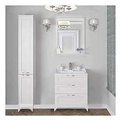 Тумба с раковиной Акватон Леон 65 Н дуб белый для ванной в интернет-магазине Sanbest