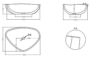 Раковина накладная Salini GLORIA 06 S-Sense 1102106G 56 белая купить в интернет-магазине Sanbest