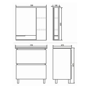 Зеркало со шкафом Comforty Верона 75 в ванную от интернет-магазине сантехники Sanbest