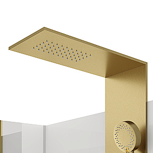 Душевая кабина Black&White Galaxy 110х80 8708000G с гидромассажем, стекло прозрачное/профиль брашированное золото купить в интернет-магазине Sanbest