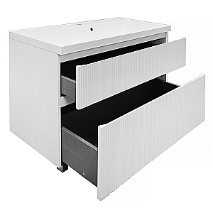 Тумба с раковиной Azario Viola 100/2Н CS00097146 белая матовая для ванной в интернет-магазине Sanbest