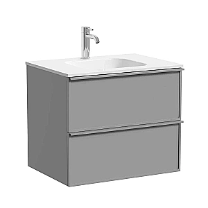 Тумба с раковиной Sancos Velta 60 VL60WGCN+CN7001 теплый серый матовая/раковина белая, с отверстием для ванной в интернет-магазине Sanbest