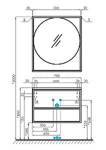 Зеркало Акватон Лофт Фабрик 80 темное дерево в ванную от интернет-магазине сантехники Sanbest