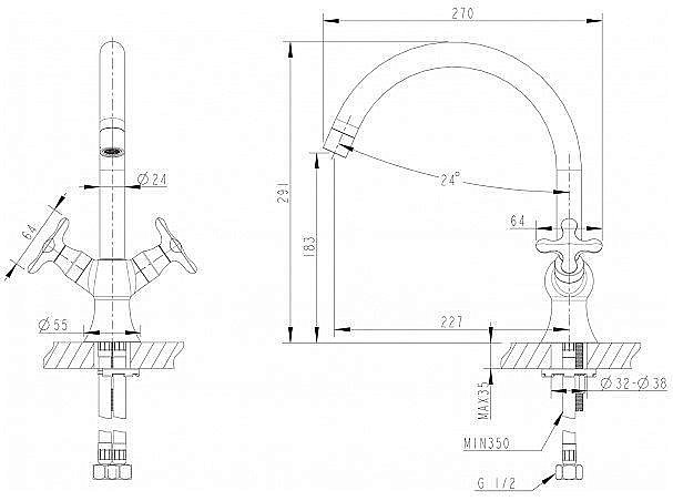 Смеситель для кухни Bravat SUMMER RAIN F777111C купить в интернет-магазине сантехники Sanbest