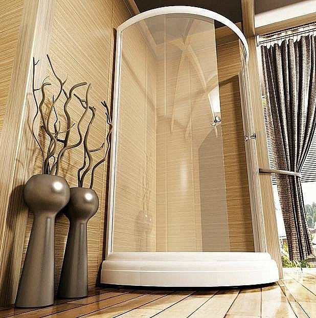 Душевой уголок Радомир Найт 90 стекло прозрачное/профиль белый купить в интернет-магазине Sanbest