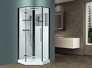 Душевая кабина Esbano ESM-PENTA-90 стекло прозрачное/профиль черный купить в интернет-магазине Sanbest