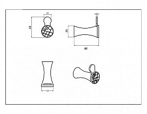 Крючок CeramaLux Virginia 94301A хром купить в интернет-магазине сантехники Sanbest