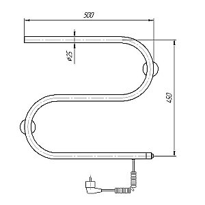 Полотенцесушитель электрический Domoterm S-образный DMT 112 42x50 EK хром купить в интернет-магазине сантехники Sanbest