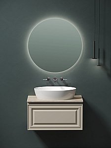 Тумба с раковиной Sancos Very 80 со столешницей, бежевая матовая для ванной в интернет-магазине Sanbest