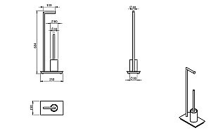 Стойка для ванной Langberger Accessories 72981-BP купить в интернет-магазине сантехники Sanbest