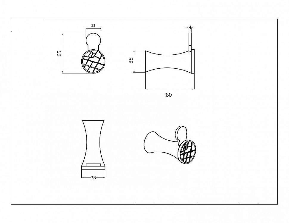 Крючок CeramaLux Virginia 94301A хром купить в интернет-магазине сантехники Sanbest