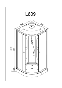 Душевая кабина Deto L 609 N 98683 90x90 купить в интернет-магазине Sanbest