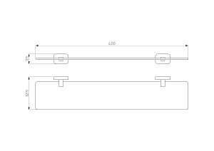 Стеклянная полка для ванной WONZON & WOGHAND GRAFFITY, Брашированный никель (WW-9327-BN) купить в интернет-магазине сантехники Sanbest