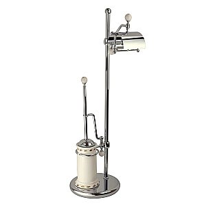 Стойка для ванной Migliore Provance ML.PRO-60.542.CR белая керамика с декором/хром купить в интернет-магазине сантехники Sanbest